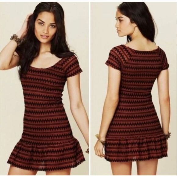 Free People Dresses & Skirts - Free People Cozy Day Flounce Knit Mini Dress Women’s Small